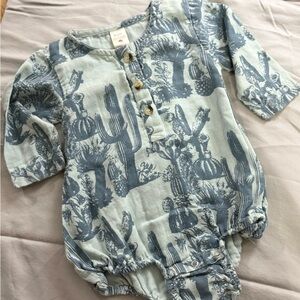 Kate Quinn organic Cactus Print Baby Onesie